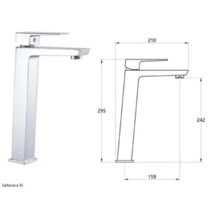MONOCOMANDO LAVABO ALTO KUBO