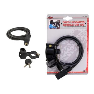 CAVO ANTIFURTO CON LUCCHETTO SPIRALE 100CM