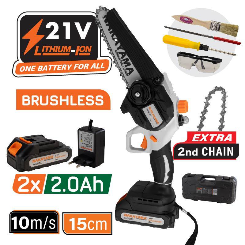 MOTOSEGA A BATTERIA 21V NAKAYAMA LAMA 15 CM 1KG EC1100